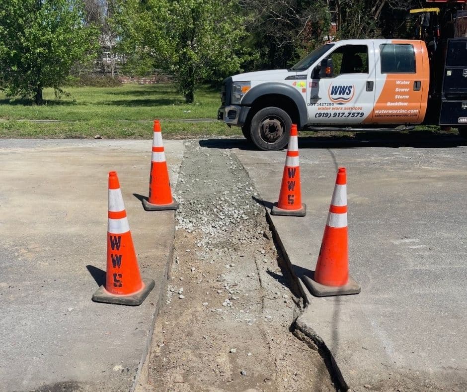 Water Worx Truck at a Job site in Goldsboro, NC