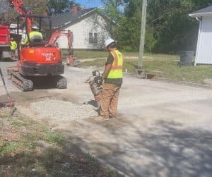 Utility Worker on job site in Goldsboro