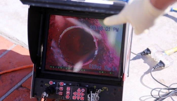 CCTV camera in sewer pipe
